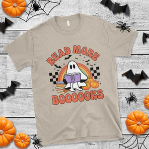 Halloween Teacher T Shirt Read More Books Cute Ghost Reading Pumpkin TS11 Sand Print Your Wear