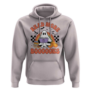 Halloween Teacher Hoodie Read More Books Cute Ghost Reading Pumpkin TS11 Ice Gray Print Your Wear