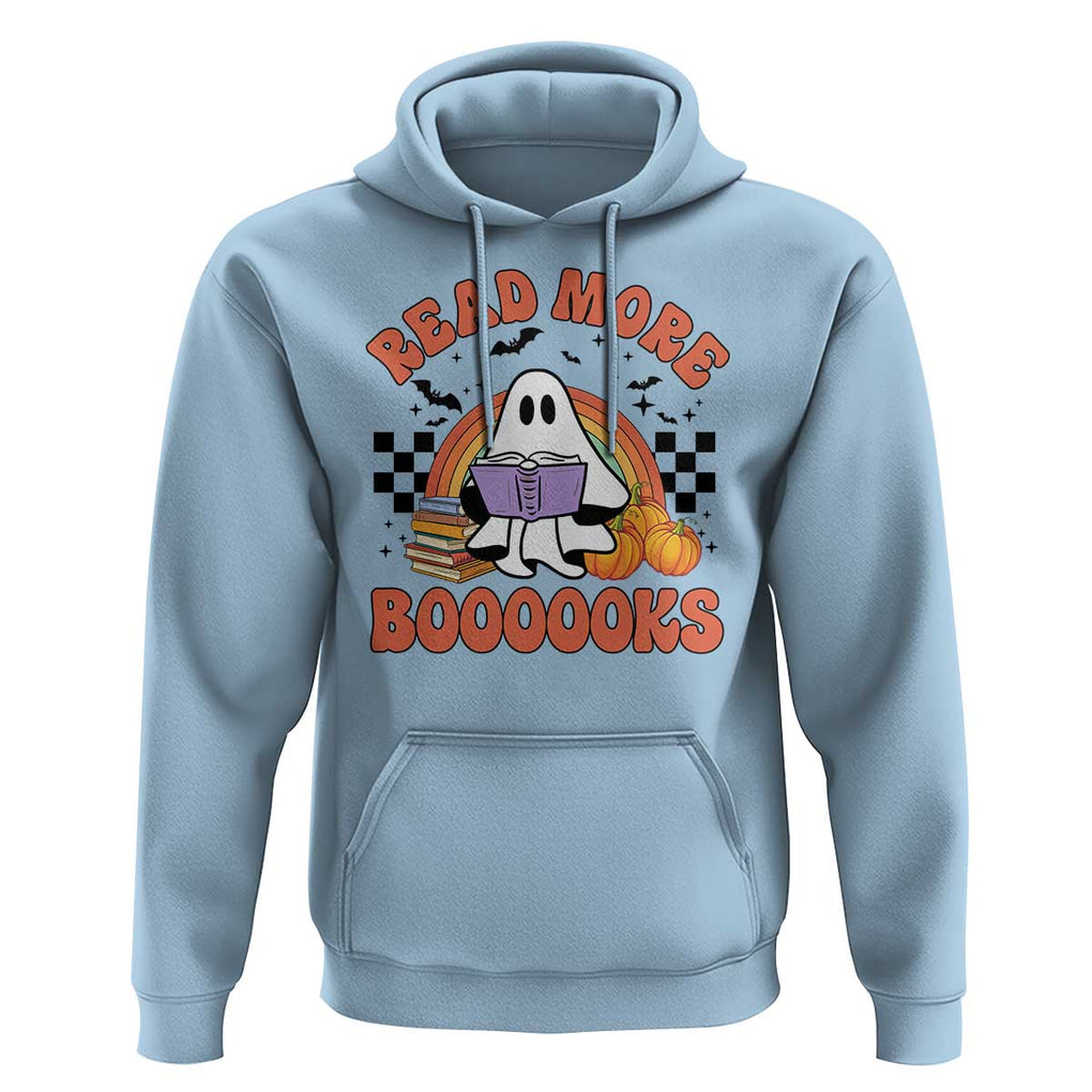 Halloween Teacher Hoodie Read More Books Cute Ghost Reading Pumpkin TS11 Light Blue Print Your Wear
