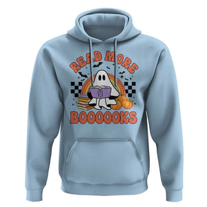 Halloween Teacher Hoodie Read More Books Cute Ghost Reading Pumpkin TS11 Light Blue Print Your Wear