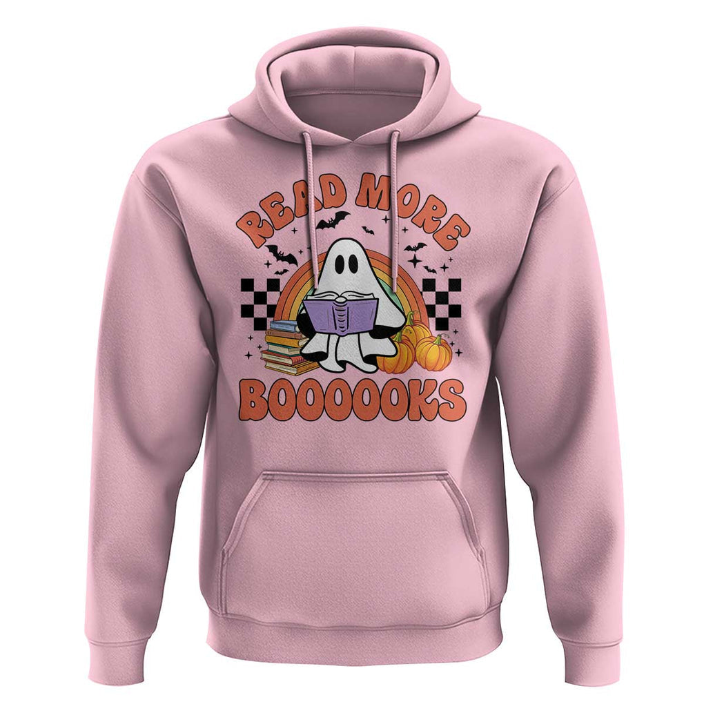 Halloween Teacher Hoodie Read More Books Cute Ghost Reading Pumpkin TS11 Light Pink Print Your Wear