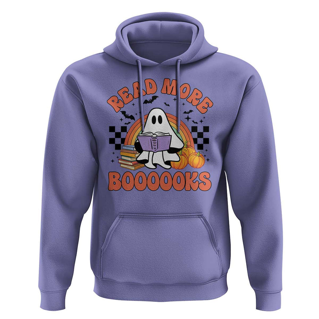 Halloween Teacher Hoodie Read More Books Cute Ghost Reading Pumpkin TS11 Violet Print Your Wear