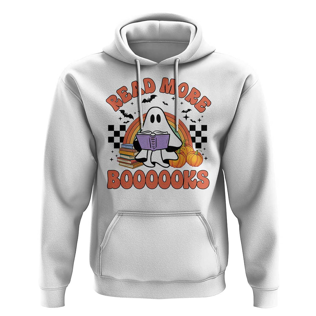 Halloween Teacher Hoodie Read More Books Cute Ghost Reading Pumpkin TS11 White Print Your Wear