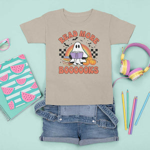 Halloween Teacher T Shirt For Kid Read More Books Cute Ghost Reading Pumpkin TS11 Sand Print Your Wear