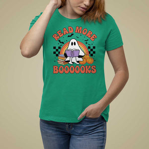 Halloween Teacher T Shirt For Women Read More Books Cute Ghost Reading Pumpkin TS11 Irish Green Print Your Wear