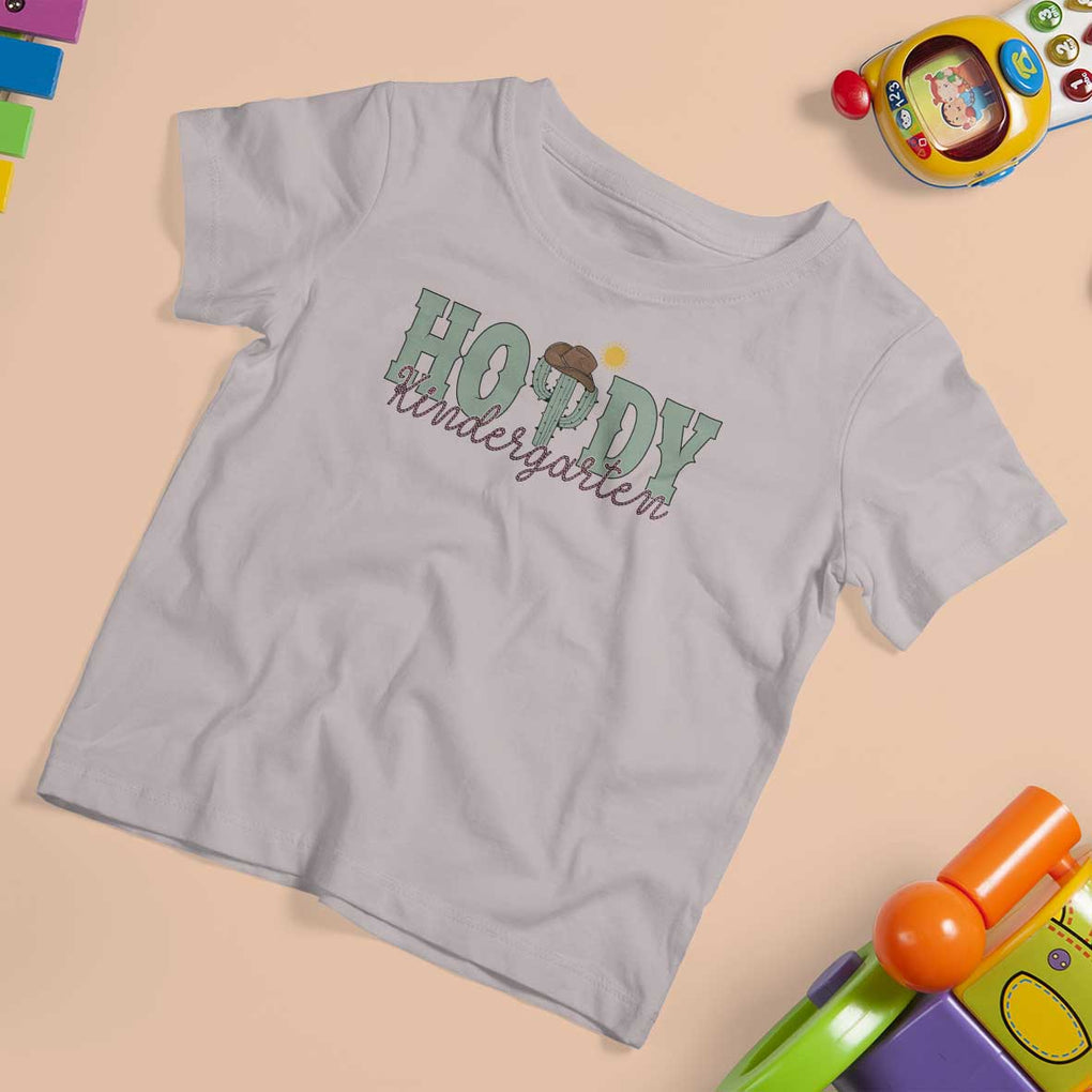 Howdy Kindergarten Teacher T Shirt For Kid Rodeo Country Western Cactus Cowboy TS11 Ice Gray Print Your Wear