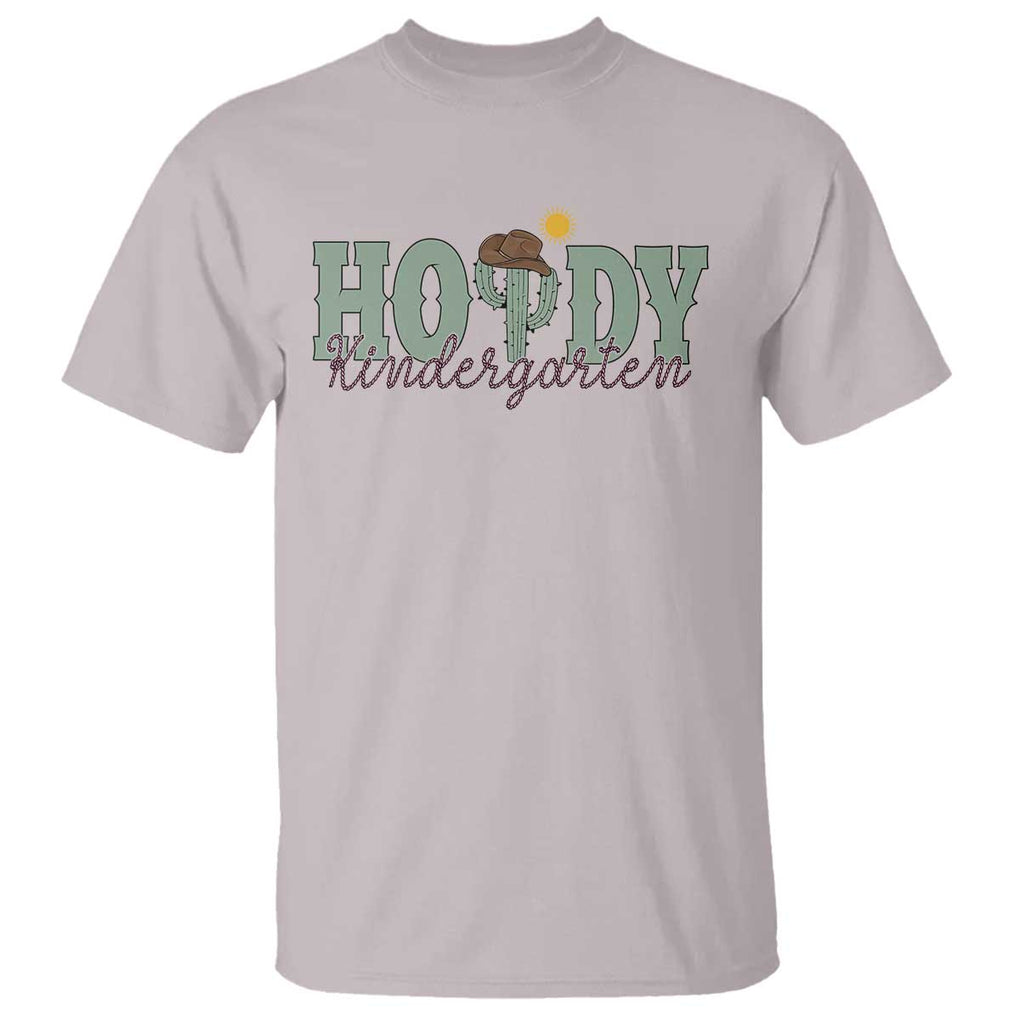 Howdy Kindergarten Teacher T Shirt Rodeo Country Western Cactus Cowboy TS11 Ice Gray Print Your Wear