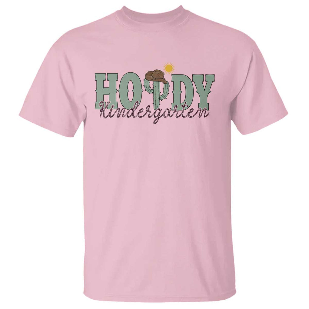 Howdy Kindergarten Teacher T Shirt Rodeo Country Western Cactus Cowboy TS11 Light Pink Print Your Wear