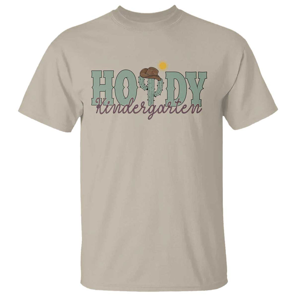 Howdy Kindergarten Teacher T Shirt Rodeo Country Western Cactus Cowboy TS11 Sand Print Your Wear
