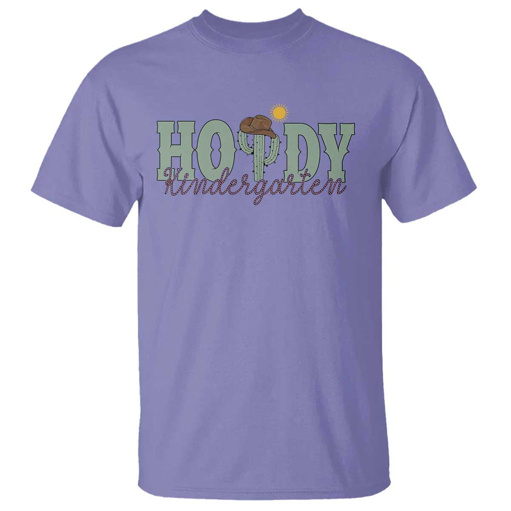 Howdy Kindergarten Teacher T Shirt Rodeo Country Western Cactus Cowboy TS11 Violet Print Your Wear