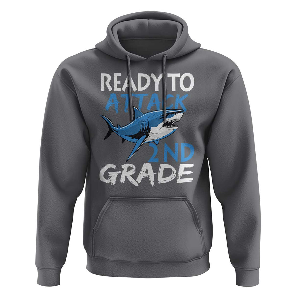 Back To School Second Grade Hoodie Ready To Attack 2nd Grade Jaw Shark TS11 Charcoal Print Your Wear