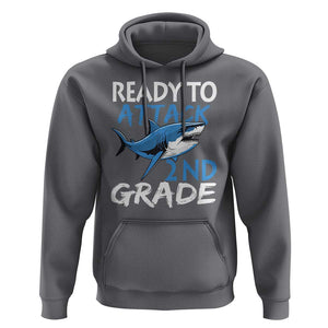 Back To School Second Grade Hoodie Ready To Attack 2nd Grade Jaw Shark TS11 Charcoal Print Your Wear