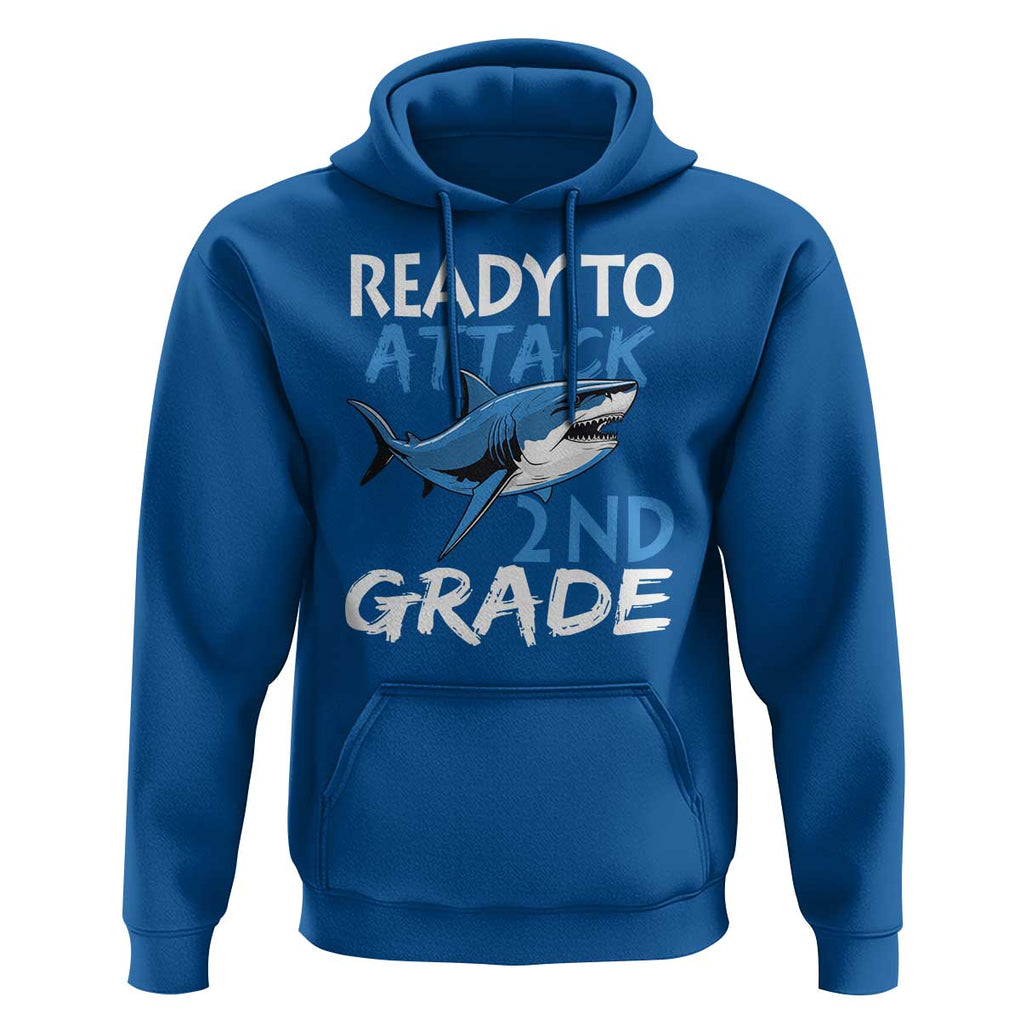 Back To School Second Grade Hoodie Ready To Attack 2nd Grade Jaw Shark TS11 Royal Blue Print Your Wear