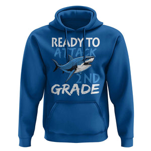 Back To School Second Grade Hoodie Ready To Attack 2nd Grade Jaw Shark TS11 Royal Blue Print Your Wear