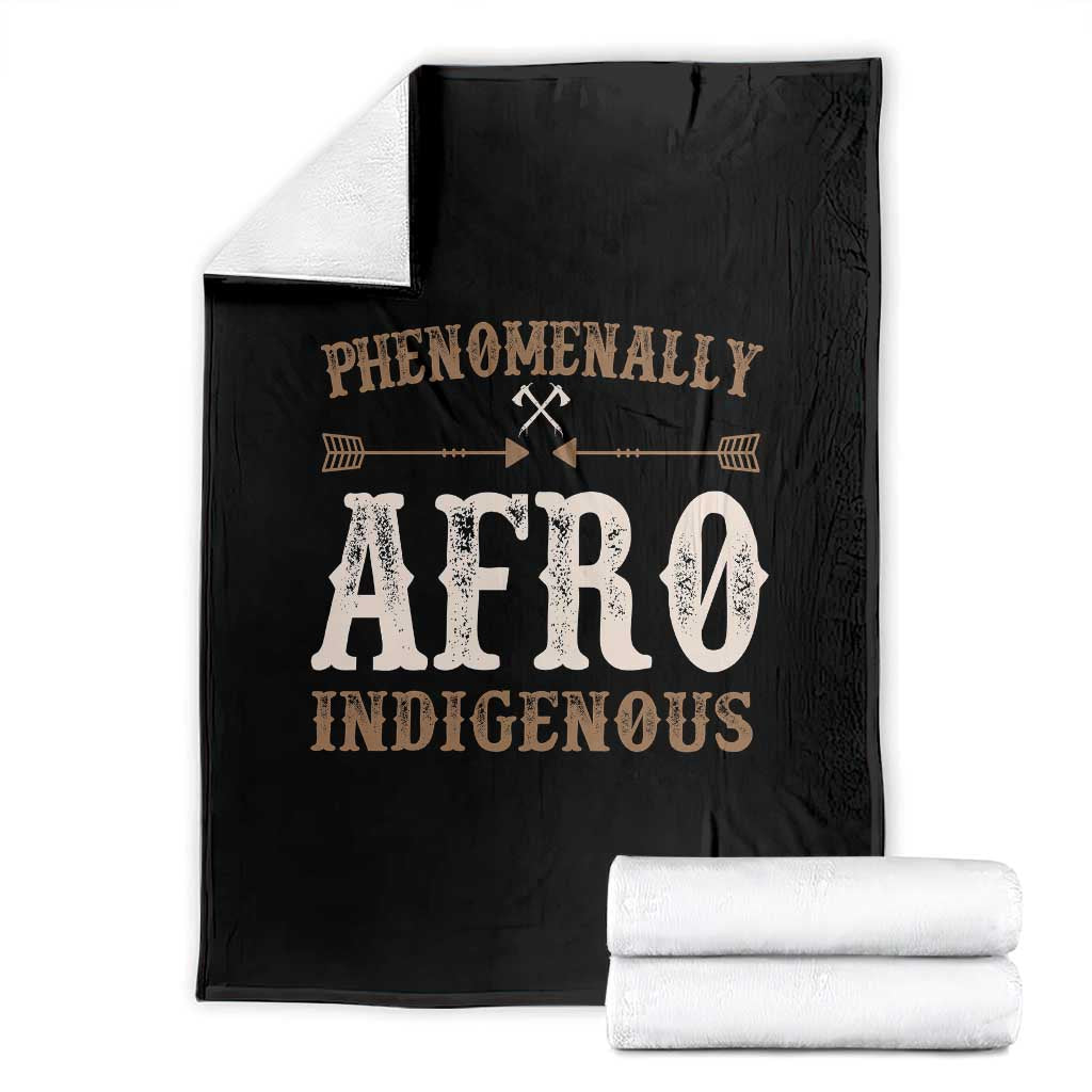 Proud Native American Phenomenally Afro Indigenous Throw Blanket TS11 Black Print Your Wear