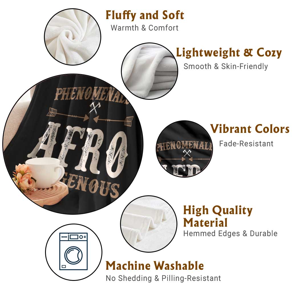 Proud Native American Phenomenally Afro Indigenous Throw Blanket TS11 Print Your Wear