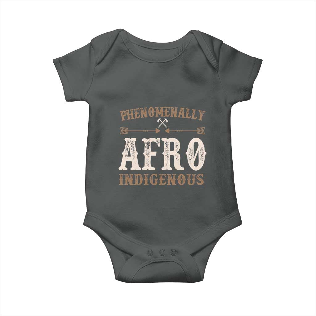 Proud Native American Phenomenally Afro Indigenous Baby Onesie TS11 Dark Heather Print Your Wear