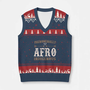 Proud Native American Phenomenally Afro Indigenous V-Neck Knit Sweater Vest TS11 Navy Red Print Your Wear