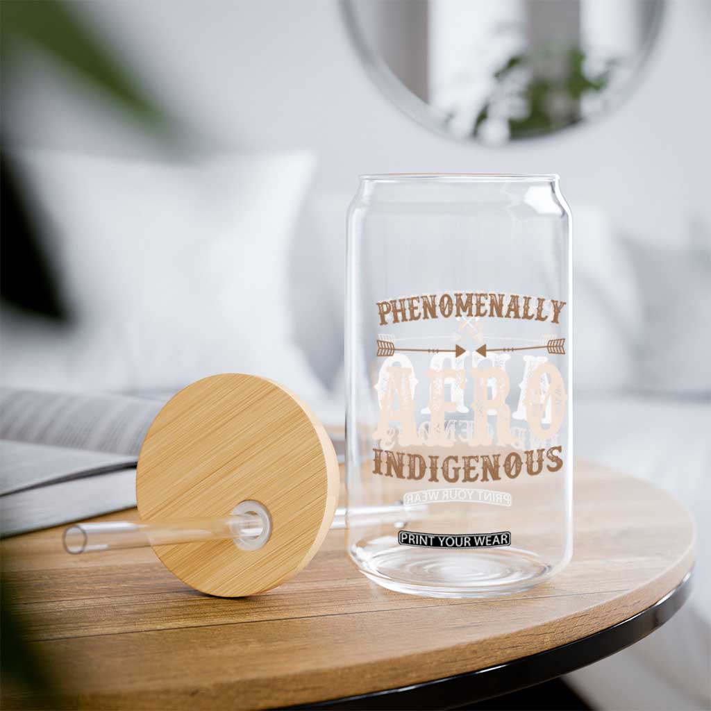 Proud Native American Phenomenally Afro Indigenous Glass Can TS11 Print Your Wear