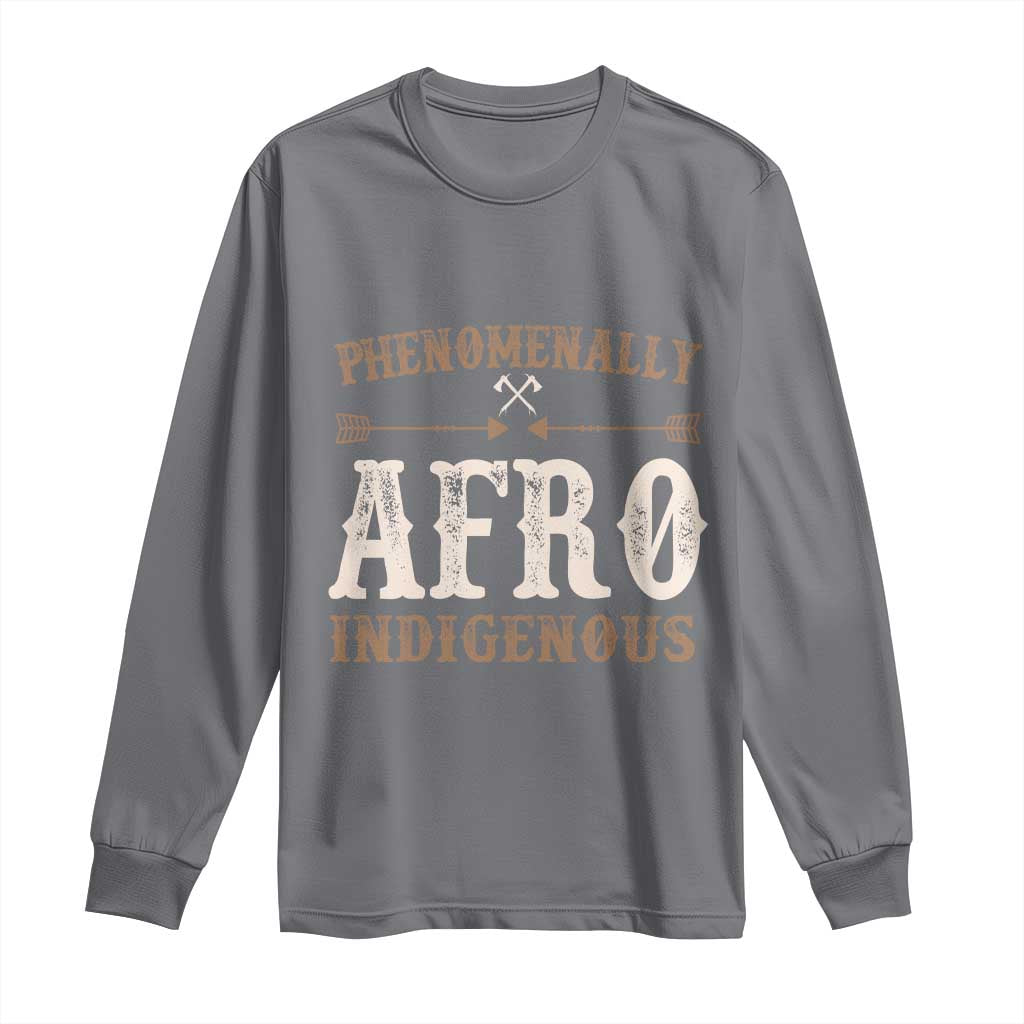 Proud Native American Phenomenally Afro Indigenous Long Sleeve Shirt TS11 Charcoal Print Your Wear