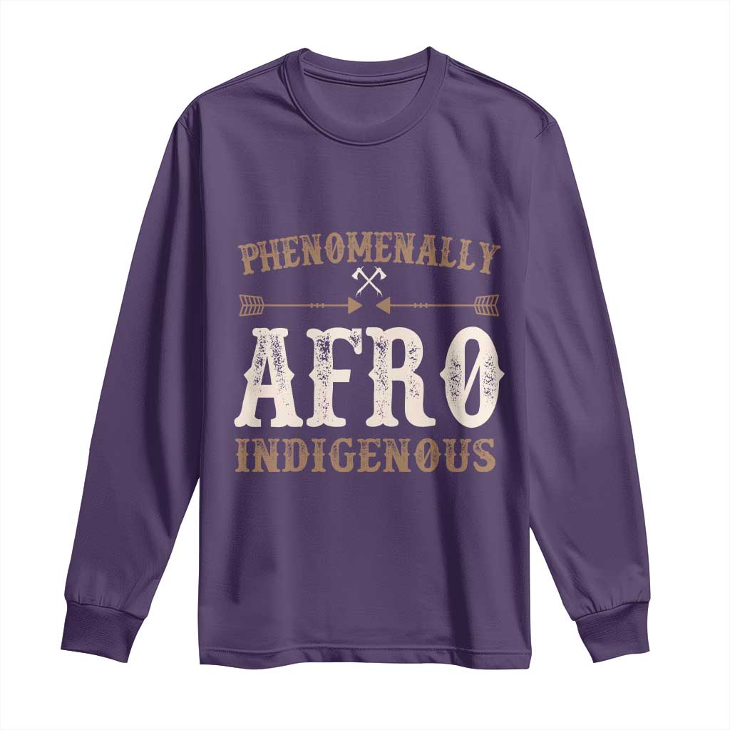 Proud Native American Phenomenally Afro Indigenous Long Sleeve Shirt TS11 Purple Print Your Wear