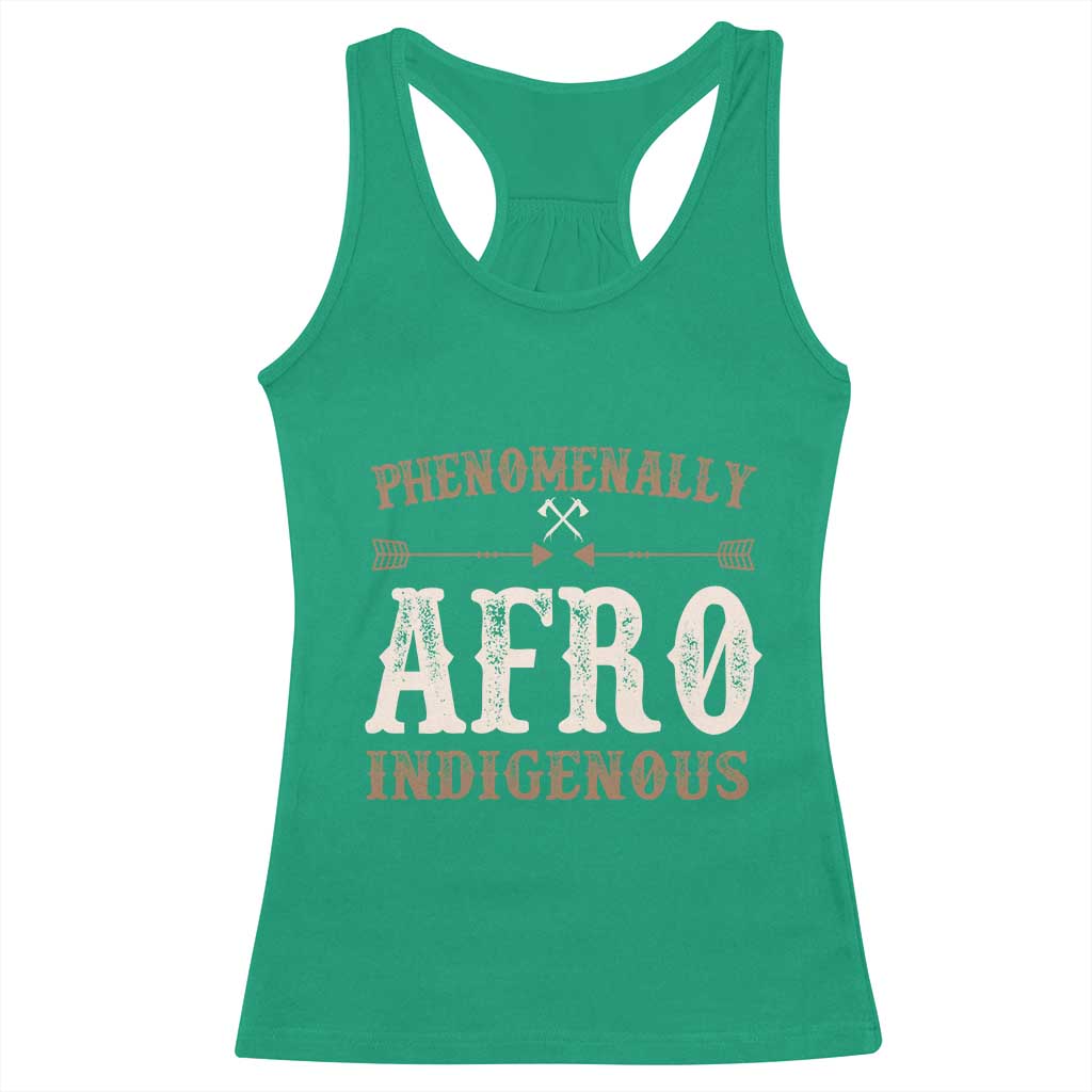 Proud Native American Phenomenally Afro Indigenous Racerback Tank Top TS11 Irish Green Print Your Wear