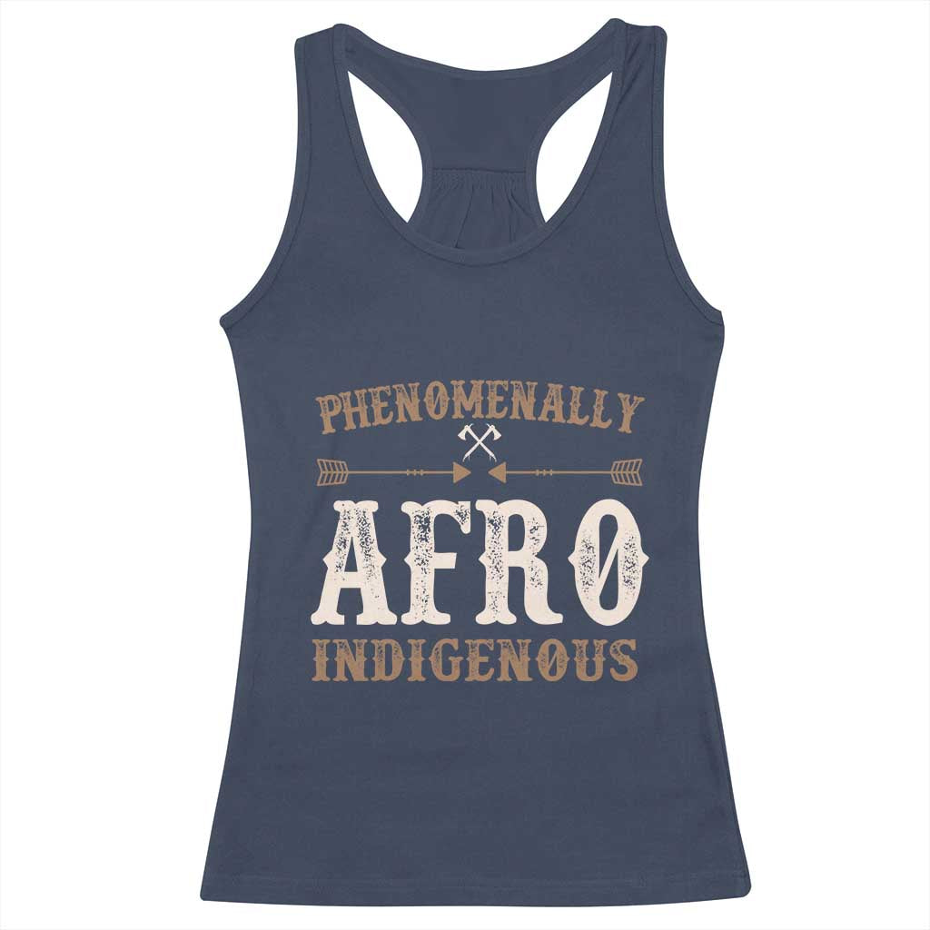 Proud Native American Phenomenally Afro Indigenous Racerback Tank Top TS11 Navy Print Your Wear
