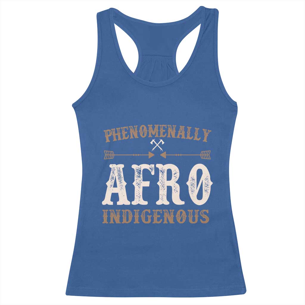 Proud Native American Phenomenally Afro Indigenous Racerback Tank Top TS11 Royal Blue Print Your Wear