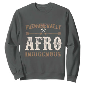 Proud Native American Phenomenally Afro Indigenous Sweatshirt TS11 Dark Heather Print Your Wear