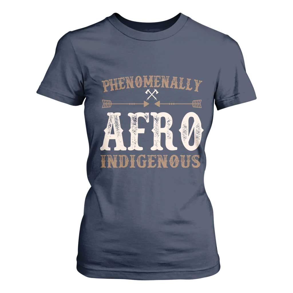 Proud Native American Phenomenally Afro Indigenous T Shirt For Women TS11 Navy Print Your Wear