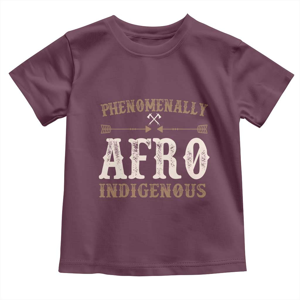 Proud Native American Phenomenally Afro Indigenous Toddler T Shirt TS11 Maroon Print Your Wear