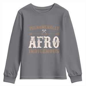 Proud Native American Phenomenally Afro Indigenous Youth Sweatshirt TS11 Charcoal Print Your Wear
