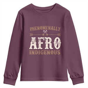 Proud Native American Phenomenally Afro Indigenous Youth Sweatshirt TS11 Maroon Print Your Wear