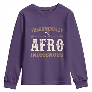 Proud Native American Phenomenally Afro Indigenous Youth Sweatshirt TS11 Purple Print Your Wear