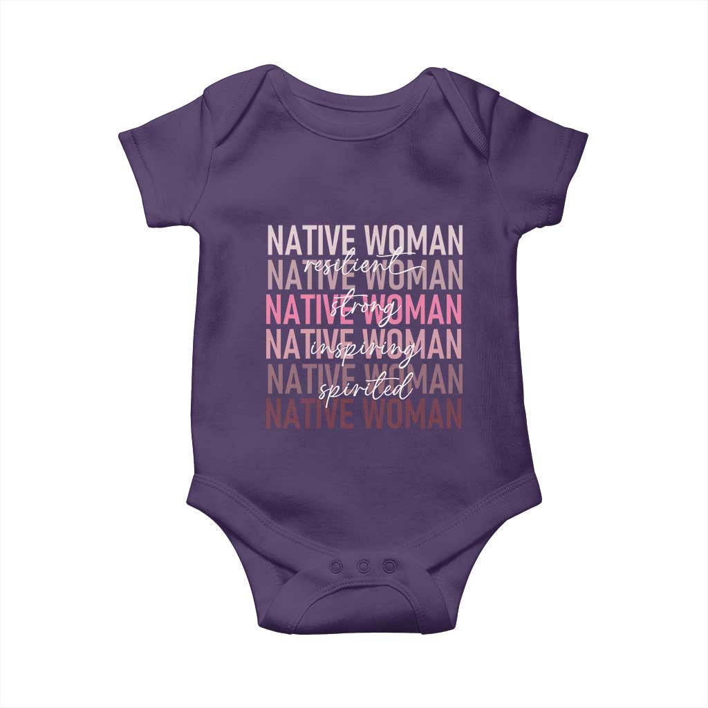 Native Woman Resilient Strong Inspiring Spirited Baby Onesie American Indian Pride TS11 Purple Print Your Wear