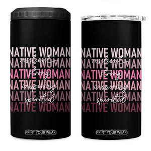 Native Woman Resilient Strong Inspiring Spirited 4 in 1 Can Cooler Tumbler American Indian Pride TS11 One Size: 16 oz Black Print Your Wear
