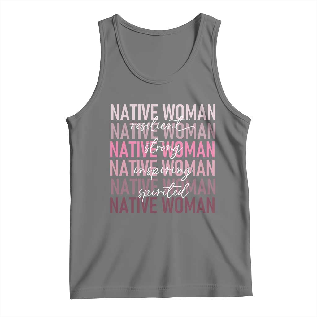 Native Woman Resilient Strong Inspiring Spirited Tank Top American Indian Pride TS11 Black Heather Print Your Wear
