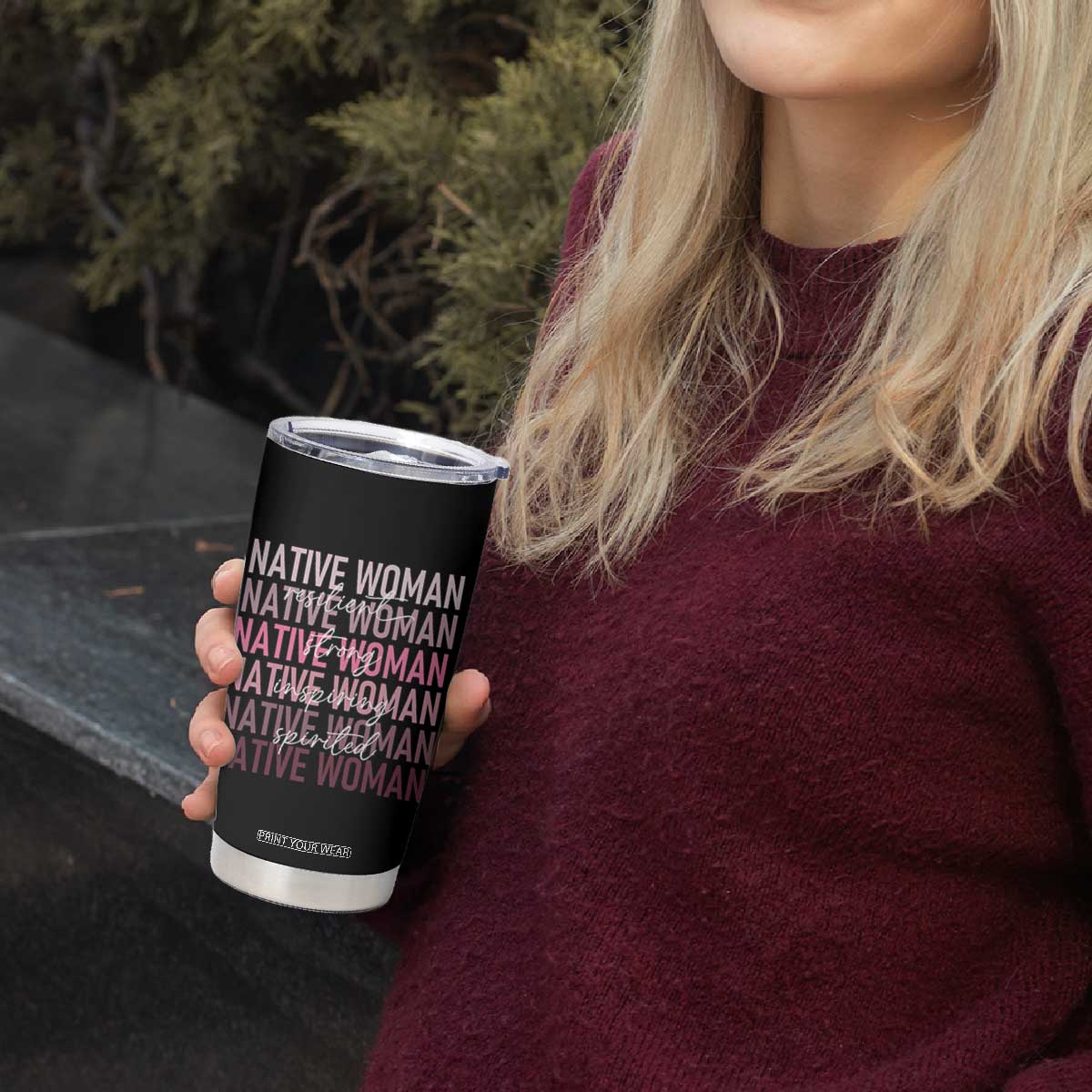 Native Woman Resilient Strong Inspiring Spirited Tumbler Cup American Indian Pride TS11 Print Your Wear