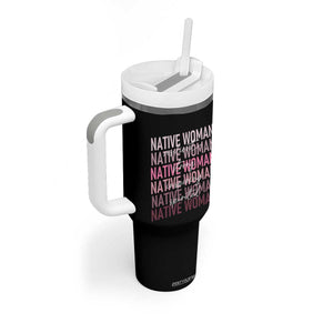 Native Woman Resilient Strong Inspiring Spirited Tumbler With Handle American Indian Pride TS11 Print Your Wear