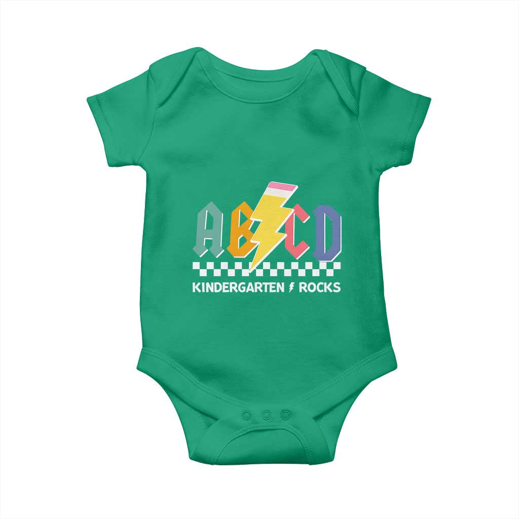 ABCD Kindergarten Rock And Roll Baby Onesie Teachers Back To School TS11 Irish Green Print Your Wear