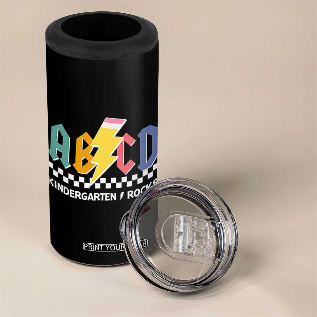 ABCD Kindergarten Rock And Roll 4 in 1 Can Cooler Tumbler Teachers Back To School TS11 Print Your Wear