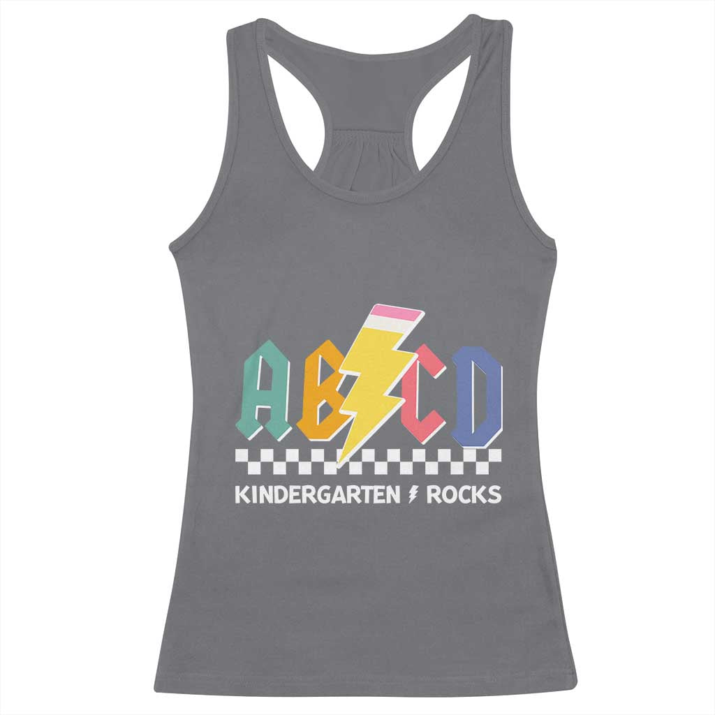 ABCD Kindergarten Rock And Roll Racerback Tank Top Teachers Back To School TS11 Charcoal Print Your Wear