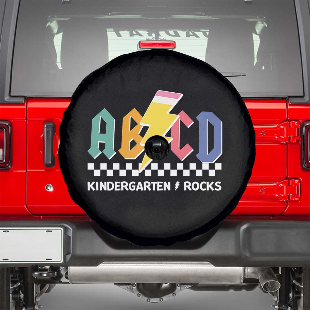 ABCD Kindergarten Rock And Roll Spare Tire Cover Teachers Back To School TS11 Black Print Your Wear