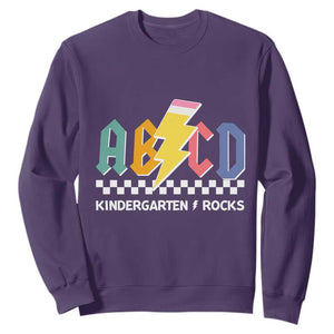 ABCD Kindergarten Rock And Roll Sweatshirt Teachers Back To School TS11 Purple Print Your Wear