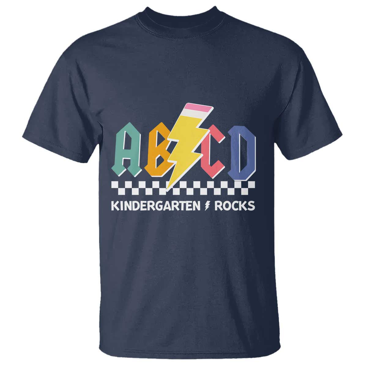 ABCD Kindergarten Rock And Roll T Shirt Teachers Back To School TS11 Navy Print Your Wear