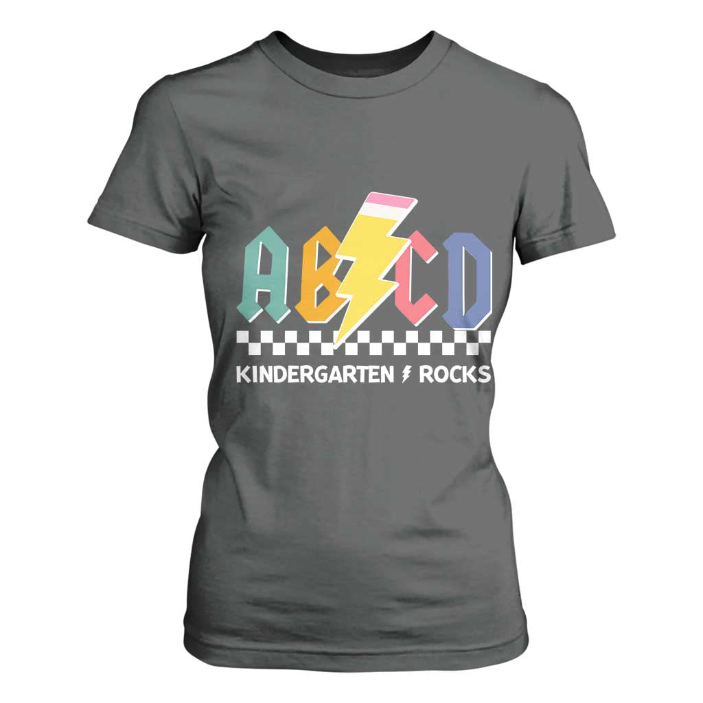 ABCD Kindergarten Rock And Roll T Shirt For Women Teachers Back To School TS11 Dark Heather Print Your Wear