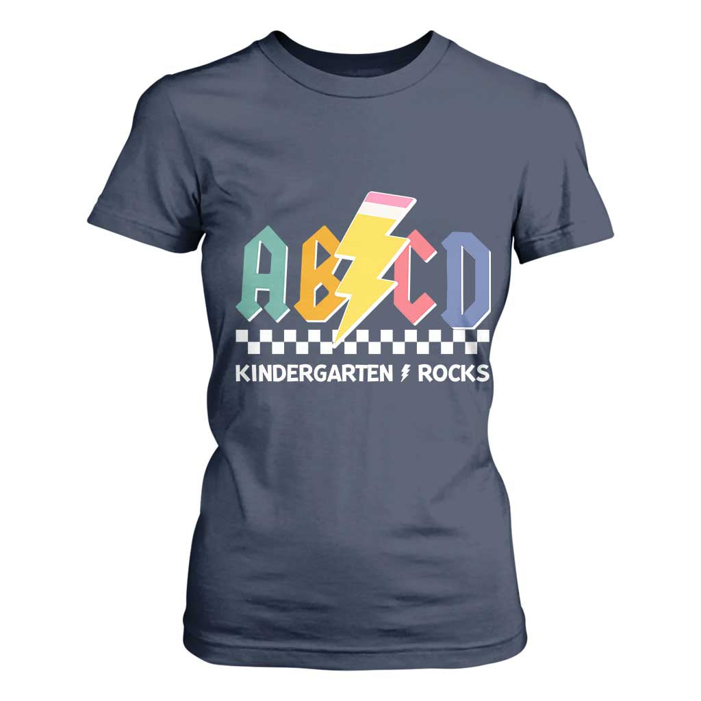 ABCD Kindergarten Rock And Roll T Shirt For Women Teachers Back To School TS11 Navy Print Your Wear