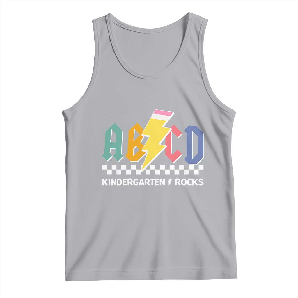 ABCD Kindergarten Rock And Roll Tank Top Teachers Back To School TS11 Athletic Heather Print Your Wear