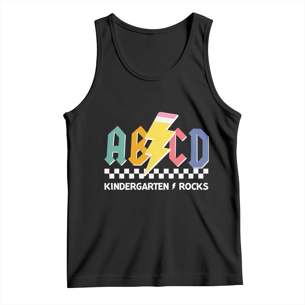 ABCD Kindergarten Rock And Roll Tank Top Teachers Back To School TS11 Black Print Your Wear