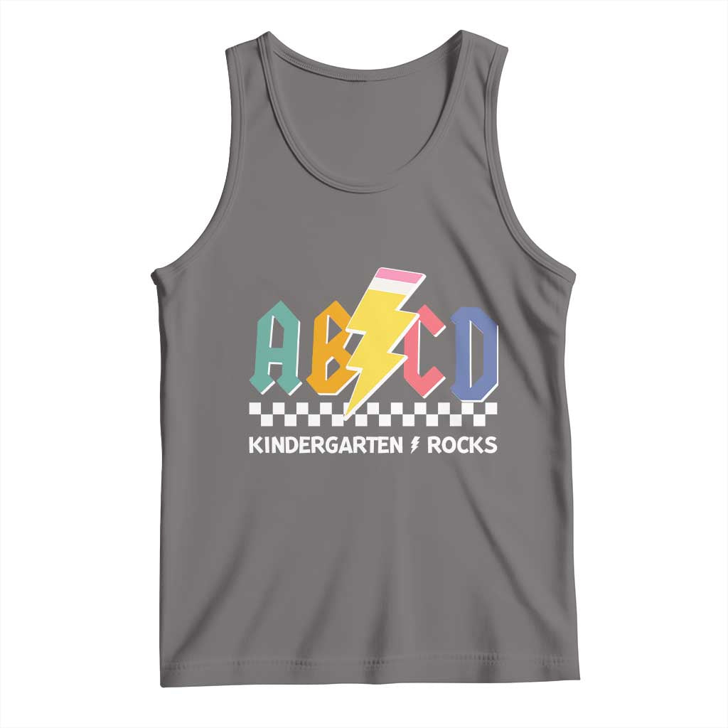 ABCD Kindergarten Rock And Roll Tank Top Teachers Back To School TS11 Deep Heather Print Your Wear